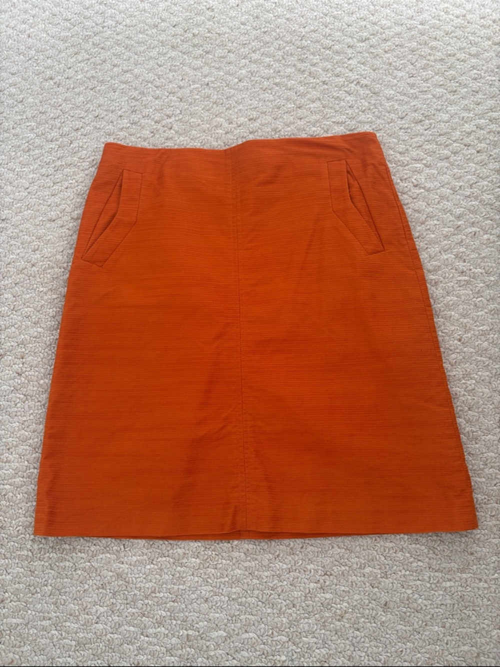 Ann Taylor Burnt Orange A-Line Skirt with Front Pocket Details